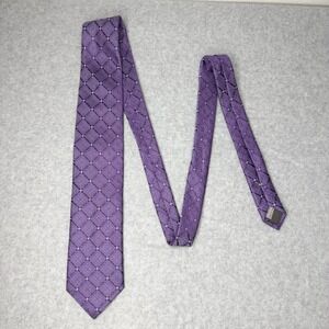 Canali Foulard Pattern Purple Silk Neck Tie Business Preppy Classic Formal Italy